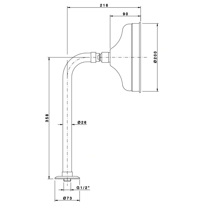 Nicolazzi Doccia Верхний душ, диаметр 20см, цвет бронза 5702BZ20