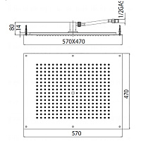Bossini Rectangular Потолочный душ встраиваемый 57x47 см, 1 вид струи, цвет: chrome H38391.030