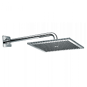Bossini Rectangular Верхний душ 40x30 см, 1 вид струи, кронштейн настенный 48 см, цвет: chrome H75370.030