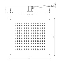 Bossini Cube Потолочный душ встраиваемый 47 см, 1 вид струи, цвет: chrome H38459.030