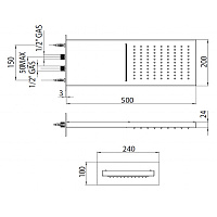 Bossini Manhattan Верхний душ 50 см, с 2-мя видами струи, цвет: chrome I00570.030