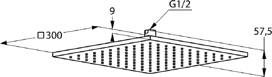 Kludi A-QA Верхний душ 30 см, с 1 режимом струи, без кронштейна, цвет: хром 6443005-00