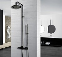 Paffoni Birillo Fix Душевая стойка с верхним душем 26х50х126,5h см, цвет: черный ZCOL684LIQNO