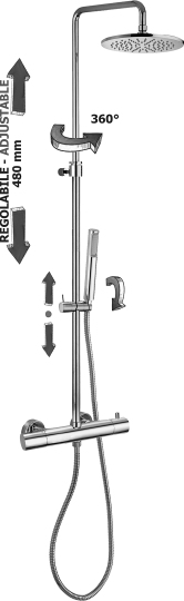 Paffoni Mini Birillo Душевая стойка с верхним душем 26х50х126,5h см, цвет: хром ZCOL638LIQCR