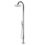 Bossini Tetis Душевая стойка: смеситель, ручной и верхний душ, 1 вид струи, шланг, цвет: chrome L00387.030