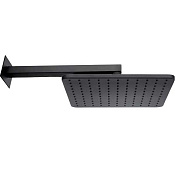 Bossini Cosmo Верхний душ 28 см, 1 вид струи, кронштейн настенный 40 см, цвет: mat black H69598.073