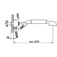 Cisal Arcana Душевой гарнитур: держатель с выводом для воды, лейка, шланг, цвет: 24k gold AR00304024