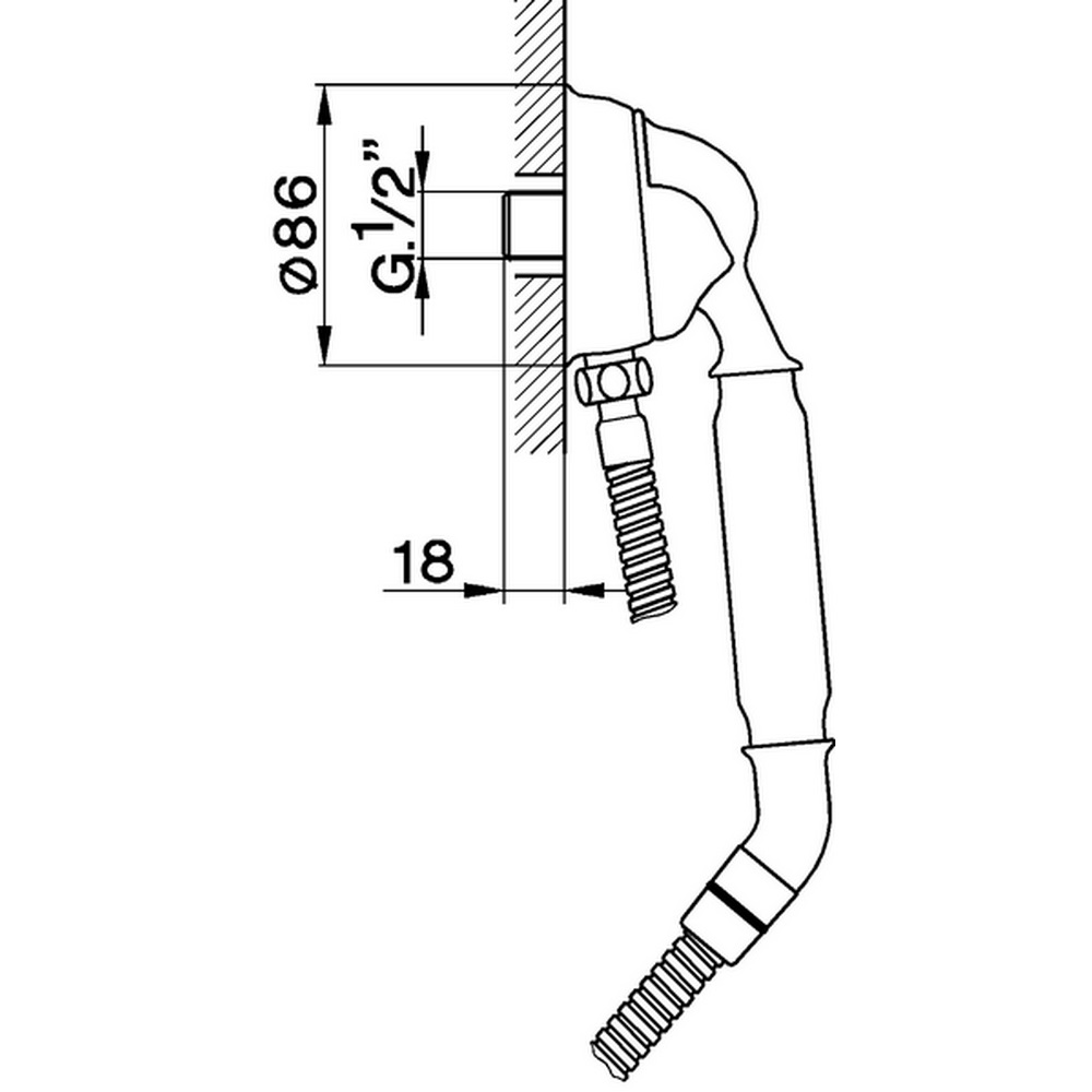 Cisal Arcana Душевой гарнитур: держатель с выводом для воды, лейка, шланг, цвет: chrome AR00303021