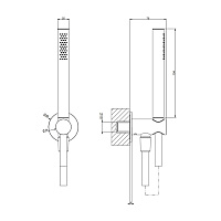 Gessi 316 Bath-Shower Душевой гарнитур: ручной душ, шланг 150 см, цвет: matte black 54023#299