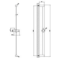Gessi 316 Bath-Shower Душевая штанга 82,8 см, цвет: steel brushed 54042#239