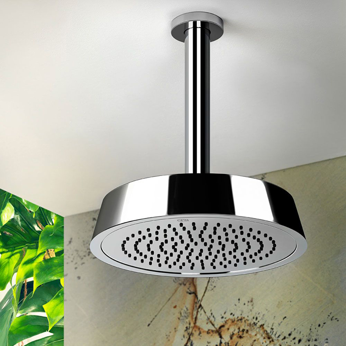 Gessi Cono Верхний душ 23,9 см 1 вид струи, кронштейн потолочный 28,1 см, цвет: chrome 45152#031