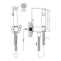 Gessi Inciso Гигиенический душ многостуйный, держатель с подводом воды, шланг 125 см, цвет: chrome 58153#031