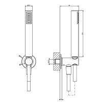 Gessi Inciso Душевой гарнитур: ручной душ, держатель с выводом воды, шланг 150 см, цвет: chrome 58123#031