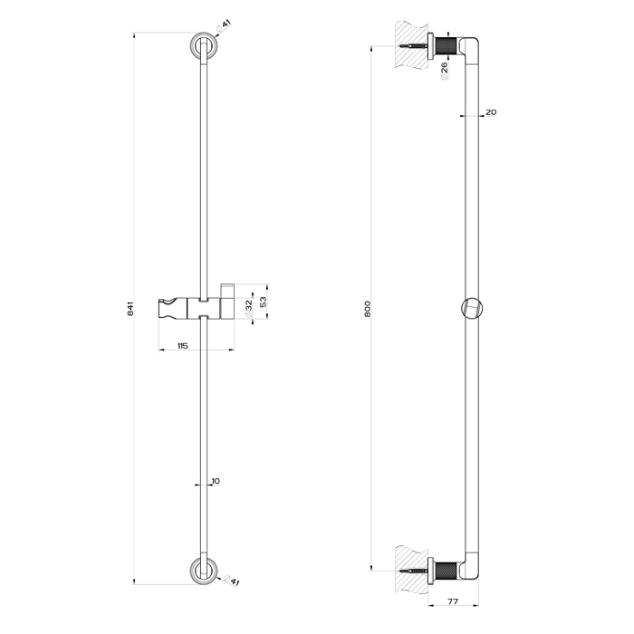 Gessi Inciso Душевая штанга 84,1 см, цвет: gold PVD 58144#246