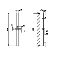 Gessi Rettangolo Душевая штанга 61,5 см, цвет: chrome 20144#031