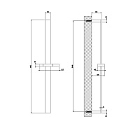 Gessi Rettangolo Душевая штанга 61,5 см, цвет: matte black 20144#299