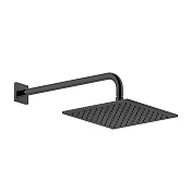 Gessi Rilievo Верхний душ 25x25 см 1 вид струи, кронштейн настенный 38,9 см, цвет: matte black 59158#299