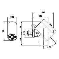 Gessi Spotwater Верхний душ настенный 7,9 см 1 вид струи тропический ливень, цвет: matte black 57263#299