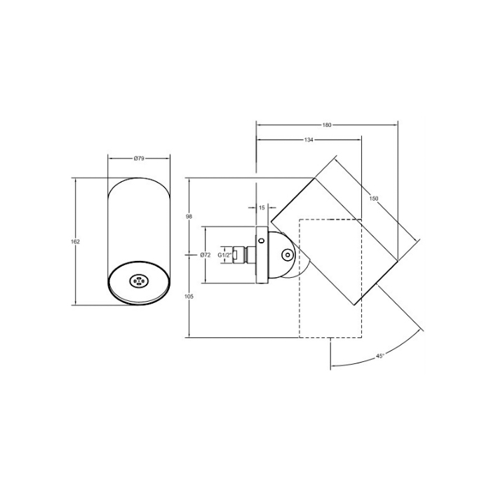 Gessi Spotwater Верхний душ настенный 7,9 см 1 вид струи распыление, цвет: chrome 57265#031