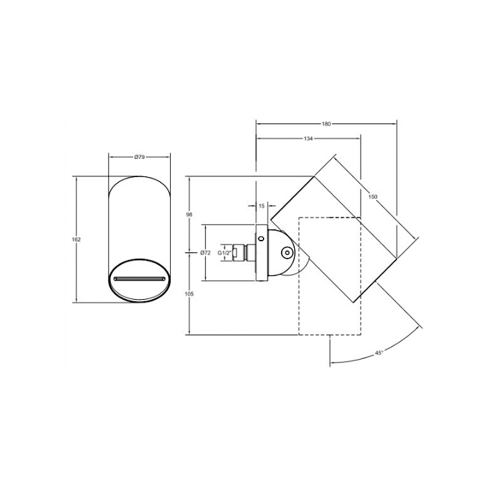 Gessi Spotwater Верхний душ настенный 7,9 см 1 вид струи водопад, цвет: chrome 57267#031