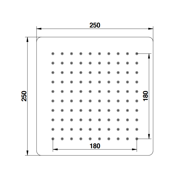 Bongio Soffioni Верхний душ 25х25 см, цвет nero opaco 00883NE25Q7PR