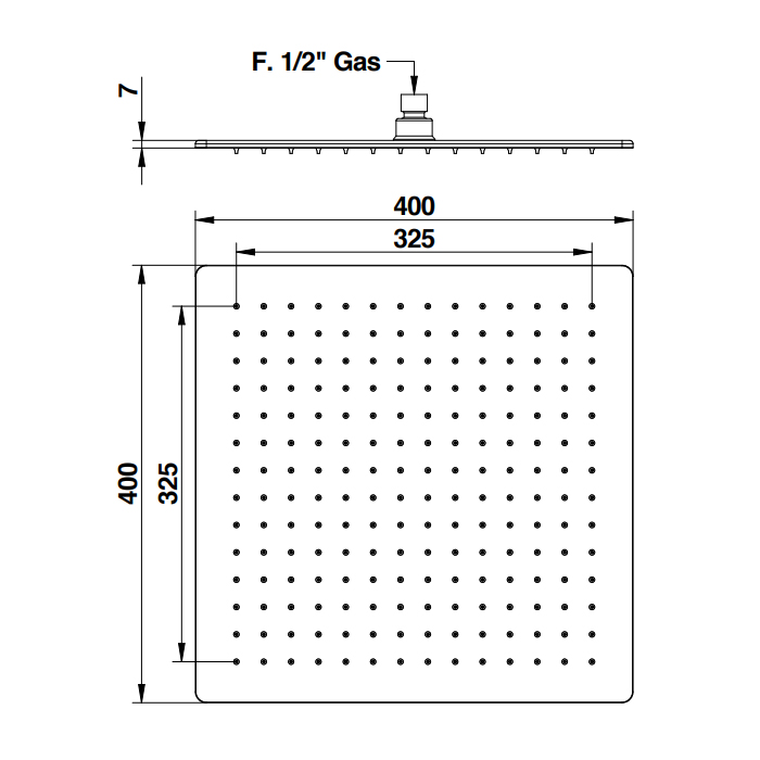 Bongio Soffioni Верхний душ 40х40 см,цвет хром 00883CR40Q7PR