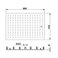 Bongio Soffioni Верхний душ прямоугольный 41,2х60 см, цвет черный 00888NE64