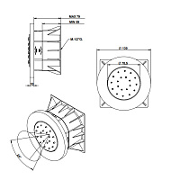 Bongio Soffioni Боковой душ круглый, цвет золото 00867ORNR