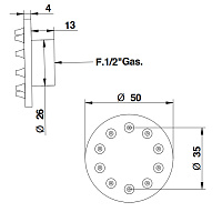 Bongio Soffioni Боковой душ круглый, цвет хром 70867CRRO