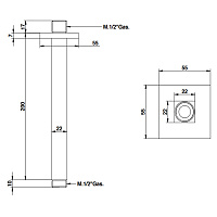 Bongio Держатель для верхнего душа 20 см, цвет хром 00801CR20PR