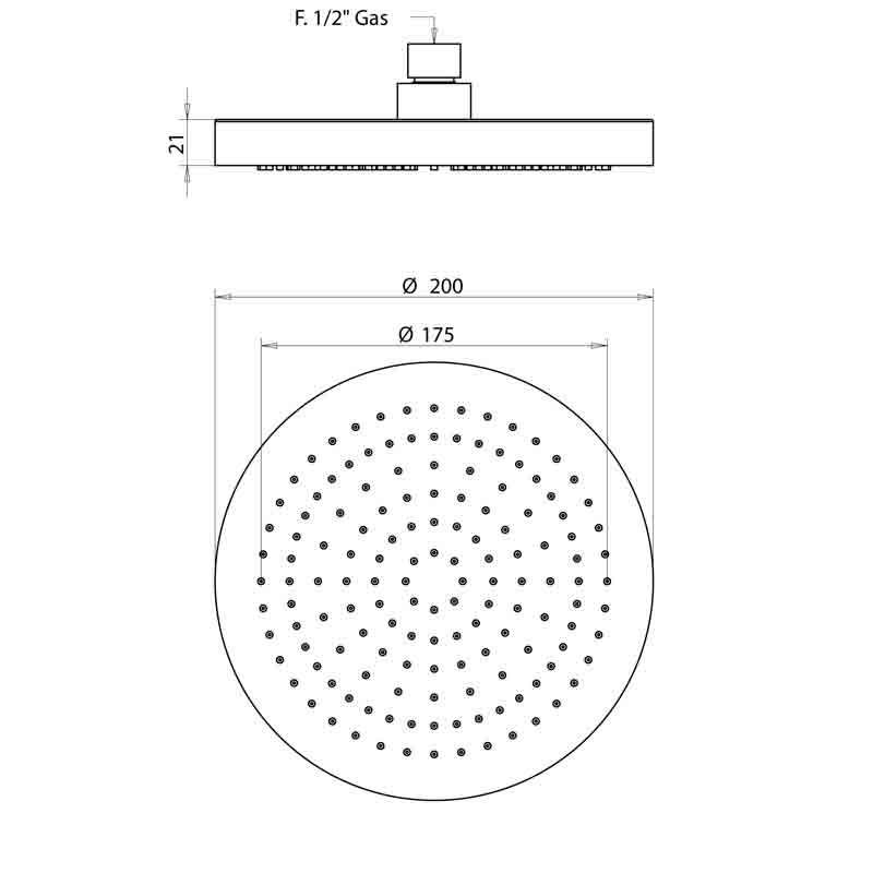 Bongio Pi7 Душевая головка, цвет хром 00886CRPR