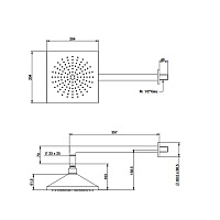 Bongio Stelth Душевая головка, цвет золото 01881OR00