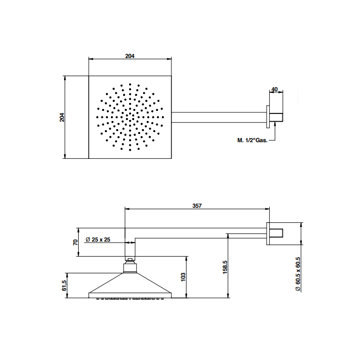 Bongio Stelth Душевая головка, цвет хром 01881CR00