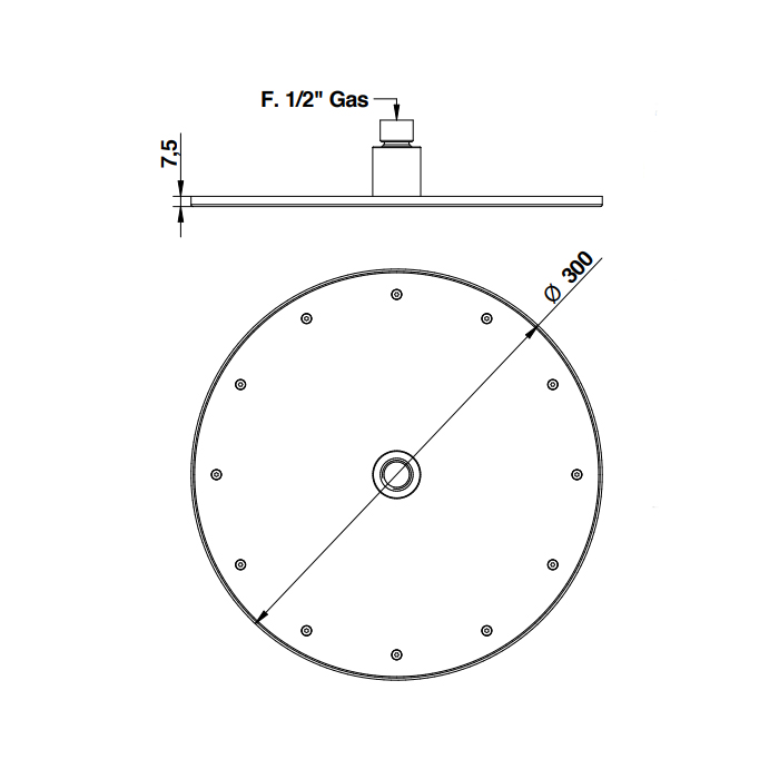 Bongio Tattoo Круглая душевая головка 00882TT10