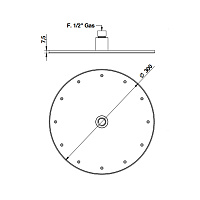 Bongio Tattoo Круглая душевая головка 00882TT10