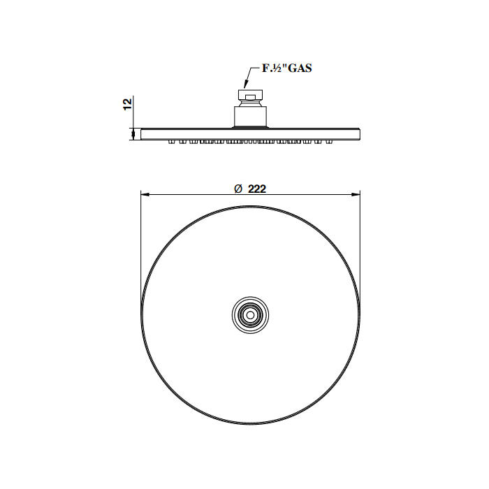 Bongio Душевая головка 22,2 см, цвет черный матовый 00880NE00