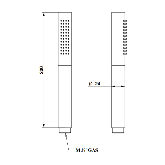 Bongio Душевая лейка 18,7х2,3 см, цвет золото 00850OR00