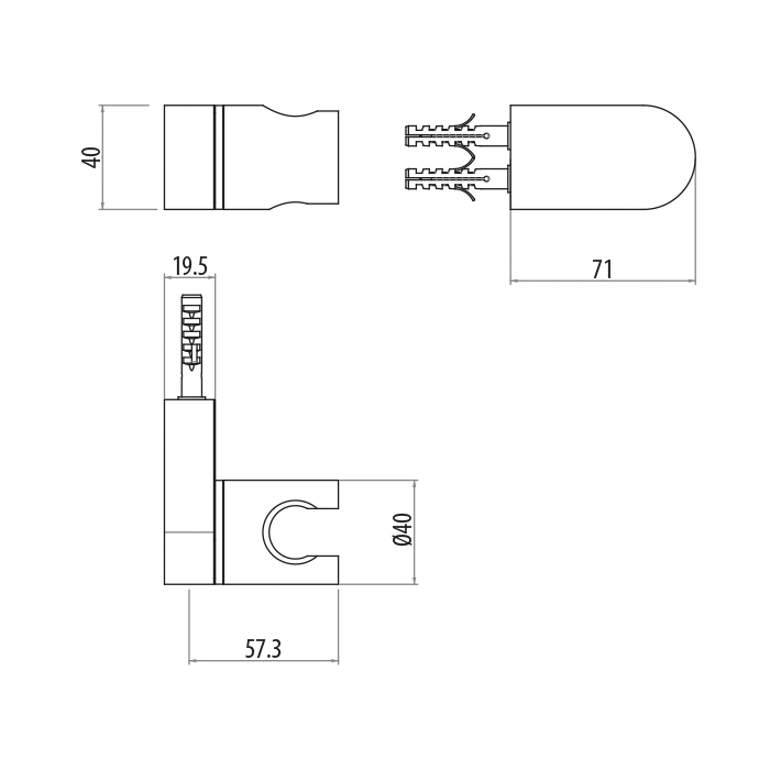 Gattoni Programma Doccia Держатель для душа, цвет: хром 1404500C0cr