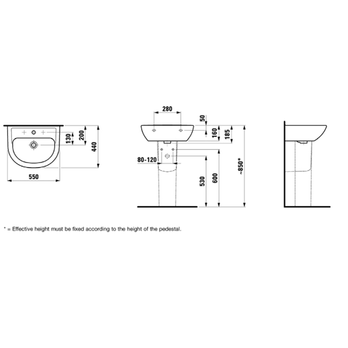 Раковина Laufen Pro 8.1095.1.000.104.1
