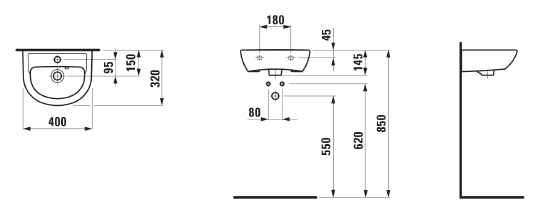 Рукомойник Laufen Pro 8.1595.1.000.104.1