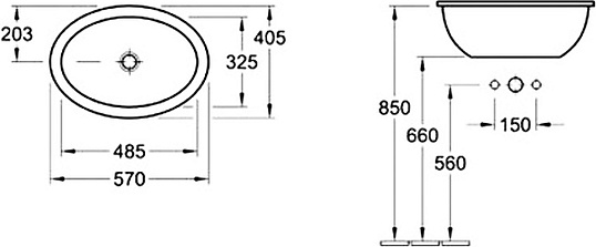 Villeroy & Boch Loop & Friends Раковина 57x41x20h см, цвет: alpin 61552001