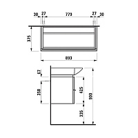 Раковина Laufen Palace  с полотенцедержателем 8.1270.2.000.104.1