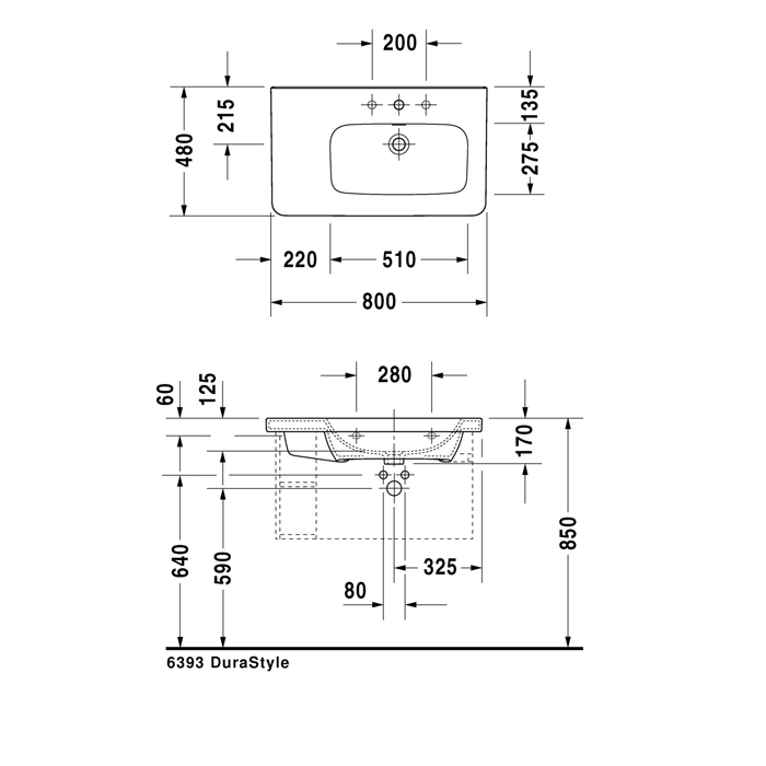 Duravit DuraStyle Раковина 80x48 см, цвет белый 232680 2326800000