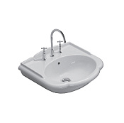 Globo Paestum Раковина подвесная 62x54 см, с переливом и креплением, без д/к, цвет: белый глянцевый PA057BI