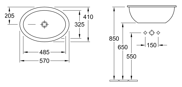Villeroy & Boch Loop & Friends Раковина 57x41x20h см, цвет: alpin 615520R1