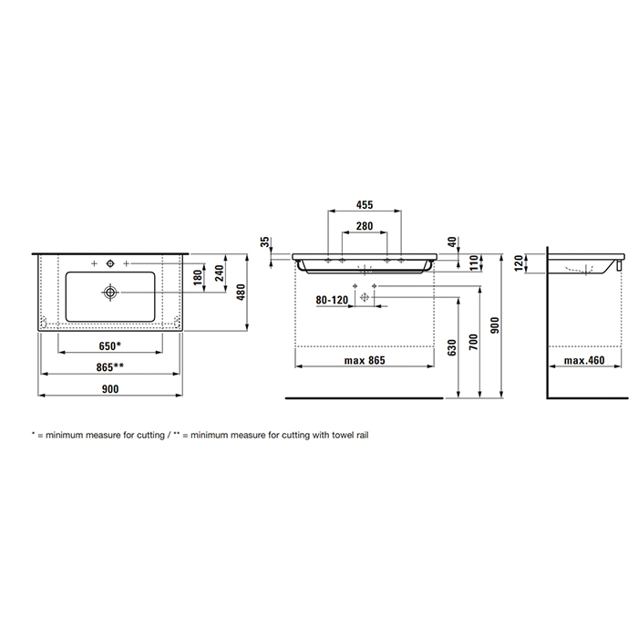 Раковина Laufen Living Square 8.1643.3.000.104.1