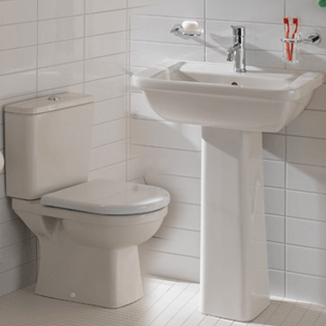 VitrA Form 300 Раковина с пьедесталом 55x47,5 см., 1 отв. под смеситель, цвет: белый глянцевый 9602B003-7650