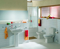 VitrA Form 300 Раковина с пьедесталом 55x47,5 см., 1 отв. под смеситель, цвет: белый глянцевый 9602B003-7650