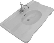 ArtCeram Hermitage Раковина подвесная 92x58x28h см, 1 отверстие, с переливом, цвет: glossy white HEL005 01 00