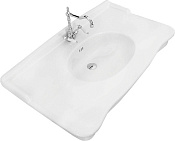 ArtCeram Hermitage Раковина подвесная 112x63x28,3h см, 1 отверстие, с переливом, цвет: glossy white HEL004 01 00